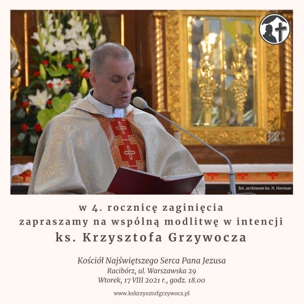 Modlitwa w intencji ks. Krzysztofa Grzywocza